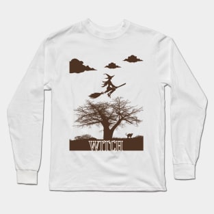 Witch Vintge Graphic Long Sleeve T-Shirt